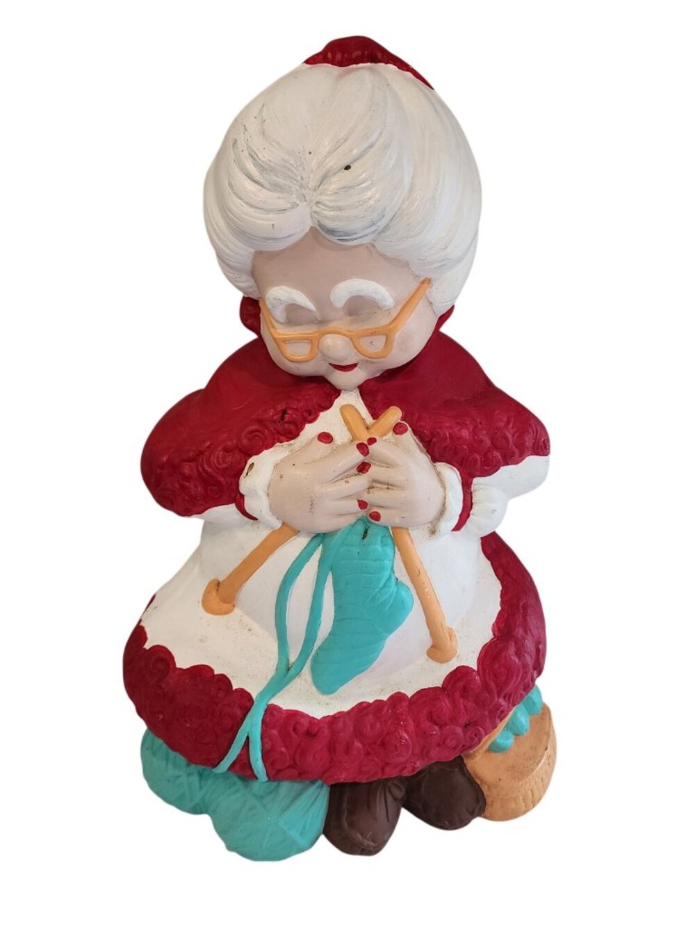 Vintage Atlantic Mold Mrs. Clause Christmas Hand Painted Ceramic Decor